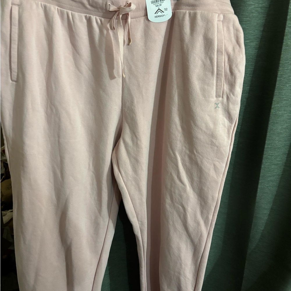 Xersion Pink Sweatpants Relaxed Fit Cotton Blend